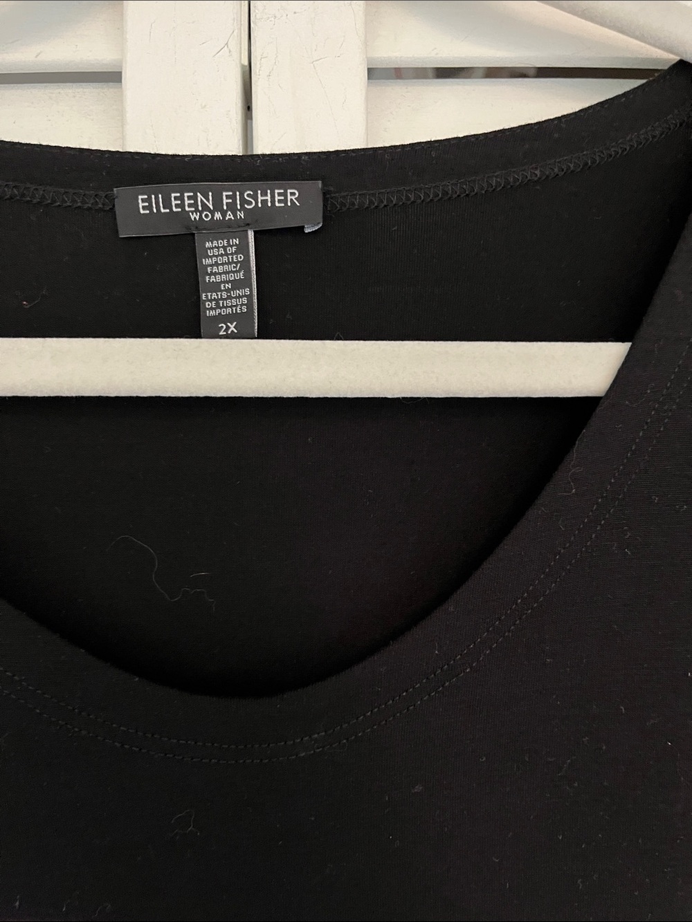 Eileen Fisher Woman 3/4 Sleeve Black Dress - Picture 2 of 5